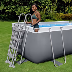 Bestway 13ft 6" x 6ft 7" x 48" Rectangular Power Steel Above Ground Swimming Pool, Filter Pump & Accessories (2024 Version)