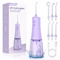 350mL/12oz Water Flosser with 3 Modes 6 Jet Tips,Dental Oral Irrigator USB Rechargeable Cordless Water Dental Picks for Teeth ...