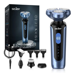 Electric Razor for Men face, Shavers for Men pubic Hair and Beard, 5 in 1 Dry Wet Waterproof Rotary Men's Face Shaver Razors, Cordless USB