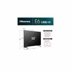 50 Inch 4K Smart TV 50E6NTUK - Dolby Vision, Game Mode PLUS with 60Hz VRR ALLM, Smooth Motion, AI Sports Mode, Vidaa OS with Freely, Youtube, Netflix