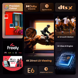 Hisense 65E6QTUK Smart TV 65 inch LED 4K UHD VIDAA Black - Additional view 3