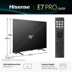 Hisense 55" E78QTUK PRO 144Hz QLED Smart AI TV with Freely