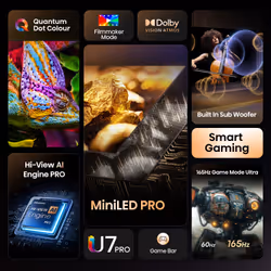 Hisense 100" U7QTUK PRO MiniLED 165Hz Smart AI TV with Freely - Additional view 3