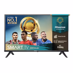 Hisense 32" E4QTUK FHD LED TV with Freely, 81.3 cm (32"), 1366 x 768 pixels, DLED, Smart TV, Wi-Fi, Black