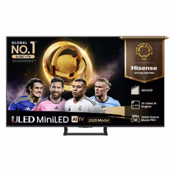 Hisense 50" E8QTUK MiniLED 144Hz Smart AI TV with Freely, 127 cm (50"), 3840 x 2160 pixels, LED, Smart TV, Wi-Fi, Grey