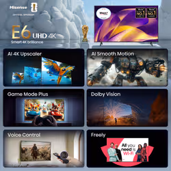 Hisense 58E6STUK TV 147.3 cm (58") 4K Ultra HD Smart TV Wi-Fi Black - Additional view 3