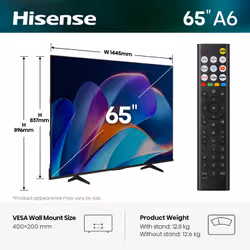 Hisense 65A6STUK TV 165.1 cm (65") 4K Ultra HD Smart TV Wi-Fi Black - Additional view 2