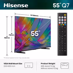 Hisense 55Q7STUK TV 139.7 cm (55") 4K Ultra HD Smart TV Wi-Fi Black - Additional view 2
