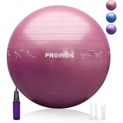 Extra Thick Exercise Ball with Postures Shown, Yoga Ball 55cm 65cm 75cm, Anti-Burst Gym Ball, Swiss Ball with Pump for Yoga, Pilates, Fitness