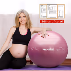 Extra Thick Exercise Ball with Postures Shown, Yoga Ball 55cm 65cm 75cm, Anti-Burst Gym Ball, Swiss Ball with Pump for Yoga, Pilates, Fitness