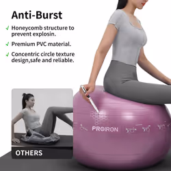Extra Thick Exercise Ball with Postures Shown, Yoga Ball 55cm 65cm 75cm, Anti-Burst Gym Ball, Swiss Ball with Pump for Yoga, Pilates, Fitness