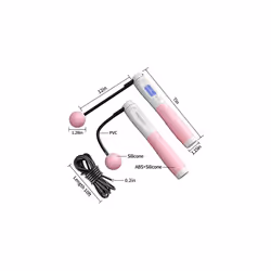 Skipping Rope, Digital Jump Rope Adjustable Weights/Length Cordless Jumping Rope with Calorie Counter/Alarm Reminder Weighted Jump Rope for Fitness,