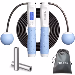 Skipping Rope, Digital Jump Rope Adjustable Weights/Length Cordless Jumping Rope with Calorie Counter/Alarm Reminder Weighted ...