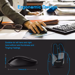 2.4Ghz Full-Size Ergonomic Wireless Keyboard Mouse Combo -UK Layout