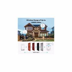 Wireless Doorbell, Self-Powered Door Bell Wireless Cordless Plug in No Battery Required Waterproof Door Chime Kits at 1300ft Range with 60 Chimes,