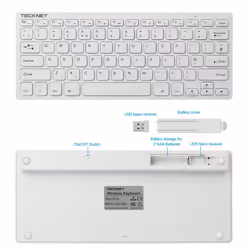 TeckNet 2.4G Wireless Keyboard For Windows 10 / 8 / 7 / Vista / XP and Android Smart TV, Extra Long Battery Life, UK keyboard Layout and...