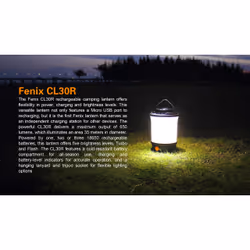 Fenix CL30R Battery powered camping lantern USB port