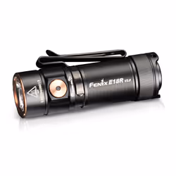 Fenix E18RV2BK, Universal flashlight, Black, Aluminium, Buttons, Battery level, Charging, 2 m