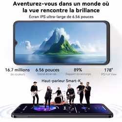 OSCAL Flat 2C Android Mobile Phone 2GB 64GB/TF 2TB - Black