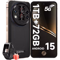OUKITEL WP200 Pro 5G Unbreakable Mobile Phone with Smart Watch 24GB + 1TB - Black