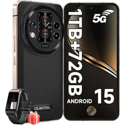 OUKITEL WP200 Pro 5G Unbreakable Mobile Phone with Smart Watch 24GB + 1TB - Black