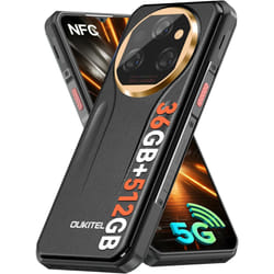 OUKITEL WP39 Pro 5G Unbreakable Mobile Phone 36GB+ 512GB - Black