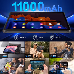 OUKITEL RT9 Unbreakable Tablet 6GB+ 256GB - Black