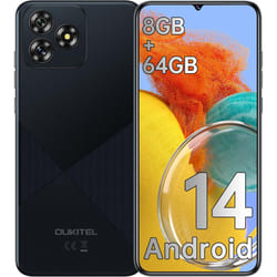 OUKITEL C53 Cell Phone Unlocked Waterdrop Screen 4300mAh Smartphone, 8GB 64GB/1TB - Black