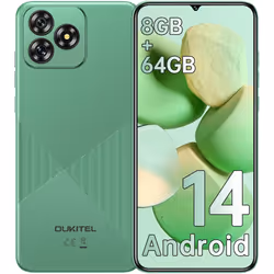 OUKITEL C53 Cell Phone Unlocked Waterdrop Screen 4300mAh Smartphone, 8GB 64GB/1TB - Green