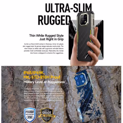 Ulefone Armor 22 Rugged Android 13 Mobile Phone 8GB 256GB Global Smartphone 6600mAh - Black