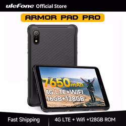Ulefone Armor Pad Pro Rugged Tablet IP68/IP69K 4G MT8788 Tablet 16GB RAMï¼8+8GB RAM) 128GB ROM - Black