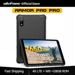 Ulefone Armor Pad Pro Rugged Tablet  IP68/IP69K 4G MT8788 Tablet  16GB RAMï¼8+8GB RAM) 128GB ROM - Black
