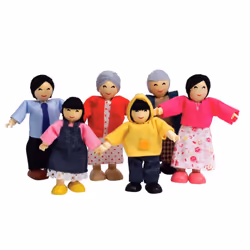 Hape Happy Family - Asian, Male & Female (set), 3 yr(s), Girl, 109.2 mm, Multicolour
