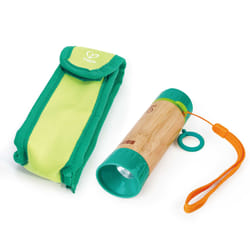 Hape Hand-Powered Flashlight Bamboo, Green Hand flashlight