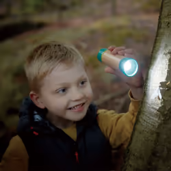Hape Hand-Powered Flashlight Bamboo, Green Hand flashlight
