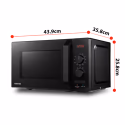 Toshiba MW2-AM20PF(BK), Countertop, Solo microwave, 20 L, 800 W, Built-in display, LED