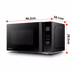 Toshiba MV-AM20T(BK), Countertop, Solo microwave, 20 L, 1250 W, Built-in display, LED