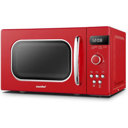 COMFEE' Retro Style 800w 20 Litre Microwave Oven with 8 Auto Menus, 5 Cooking Power Levels and Express Cook Button - Passionate Red - CM-M202RAF(RD)