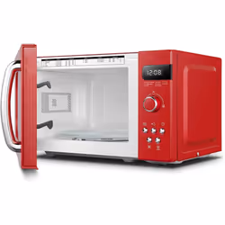 COMFEE' Retro Style 800w 20 Litre Microwave Oven with 8 Auto Menus, 5 Cooking Power Levels and Express Cook Button - Passionate Red - CM-M202RAF(RD)