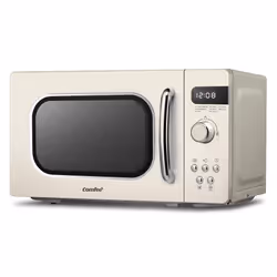 COMFEE' Retro Style 800w 20L Microwave Oven with 8 Auto Menus, 5 Cooking Power Levels, and Express Cook Button - Apricot Crea ...