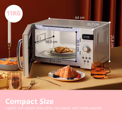 COMFEE' Retro Style 800w 20L Microwave Oven with 8 Auto Menus, 5 Cooking Power Levels, and Express Cook Button - Apricot Cream - CM-M202RAF(CM)