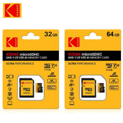 KODAK ULTRA PERFORMANCE U3 V30 A1 microSDXC UHS-I Flash Memory Card with Adapter Class 10 UHS-1  ,Up to 100 MB/s for DSLR Camera Smartphone - U3 32GB