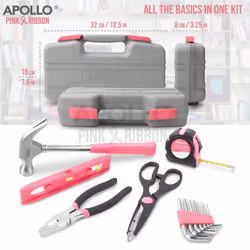 39pc Pink Ladies Tool Kit - Essential DIY and Home Repair Tools Set for Women