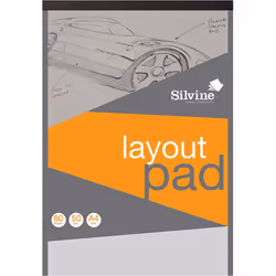 Silvine A4 Professional Layout Pad. 80 Sheets of Semi Transparent 50gsm Paper. Ref A4LP