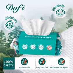 DAFI Disposable Face Towels  Dry Wipes 60 Count  Extra Thick Soft Facial Towels for Sensitive Skin  Makeup Removing  Cleansing  Nursing  Travel  7?8 I