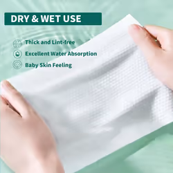 DAFI Disposable Face Towels  Dry Wipes 60 Count  Extra Thick Soft Facial Towels for Sensitive Skin  Makeup Removing  Cleansing  Nursing  Travel  7?8 I