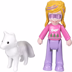 Polly Pocket Flip & Find Arctic Fox Compact Toy with Doll and Fox Figure