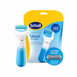 Scholl Velvet Smooth Electric Foot File with Cracked Heel Refill - Pedicure Foot File for Hard Skin and Callus Removal, Inclu ...