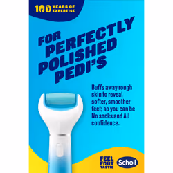 Scholl Velvet Smooth Electric Foot File with Cracked Heel Refill - Pedicure Foot File for Hard Skin and Callus Removal, Includes Velvet Smooth Roller