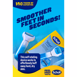 Scholl Velvet Smooth Electric Foot File with Cracked Heel Refill - Pedicure Foot File for Hard Skin and Callus Removal, Includes Velvet Smooth Roller
